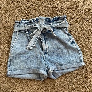 Paper Bag Waist shorts with tie belt